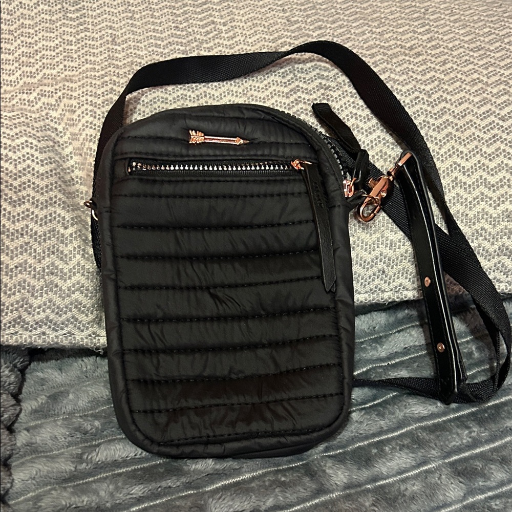 Stella & Dot Black Quilted Crossbody Bag